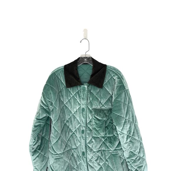 NVLT Quilted Velour Reversible Field Jacket Green Barn Coat Fairy Whimsy Small - Picture 10 of 16
